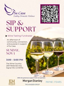 Sip and support image flyer with sponsors names.